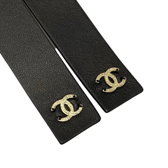 Auth CHANEL - Black Gold Lambskin Hardware Belt Gold hardware - Picture 3 of 5
